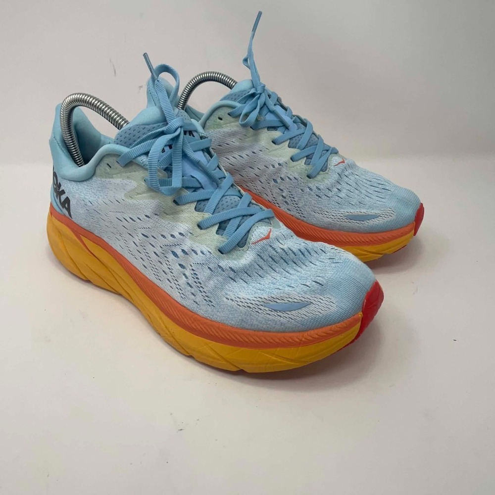 HOKA Clifton 8 Running Shoes Mens Size 9.5 D Summer Song Ice Flow 1121375 SSIF